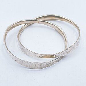 James Avery Vintage 925 Sterling Silver Linked Hammered Bangle Bracelets
